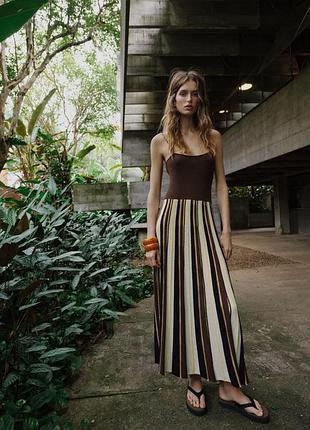 Платье в рустик полоску от zara