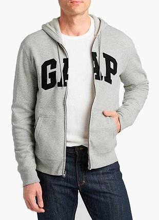 Толстовка чоловіча gap logo zip hoodie grey 218871731 xl