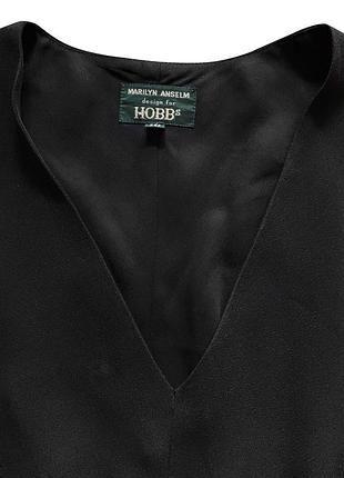 Черное винтажное макси платье marilyn anselm for hobbs с асимметричным низом, s размер 4