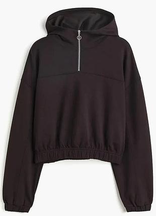 Худі жіноче h&m zip-top sports hoodie black 1105174001 m