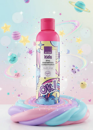 Дитячий шампунь кондиціонер для волосся для дівчинки, avon kids 200 мл в стилі disney frozen avon, ейвон