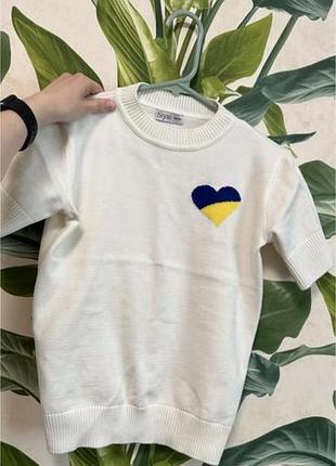 Топ трикотажний о.taje з патріотичним серцем, xs