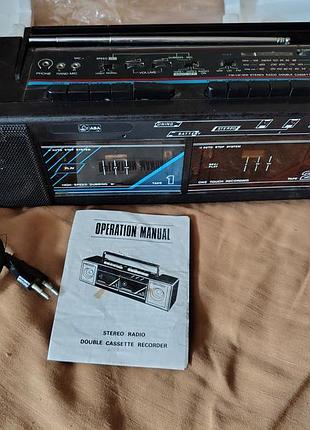 Stereoí double cassette recorder тм aba (international) кассетник с радио