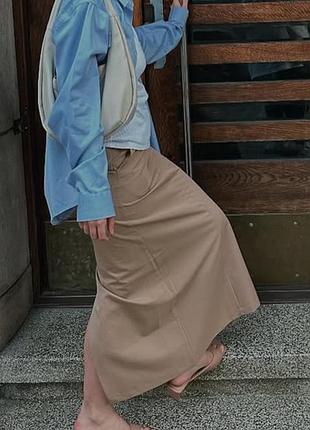 Бежева спідниця максі asos design
