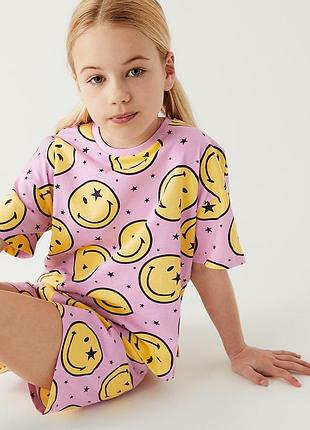 Крута яскрава підліткова піжама з принтом на дівчинку 13/14р m&s collection