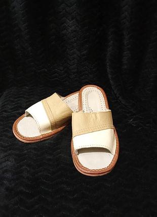 Тапочки женские, шлопанцы,36р,ортопедическая стелька,кожа