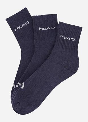 Спортивные темно-синие носки для мужчин от head (3 пары)