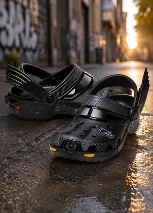 Крокс класік клон чорні бетмен  crocs batman batmobile classic clog