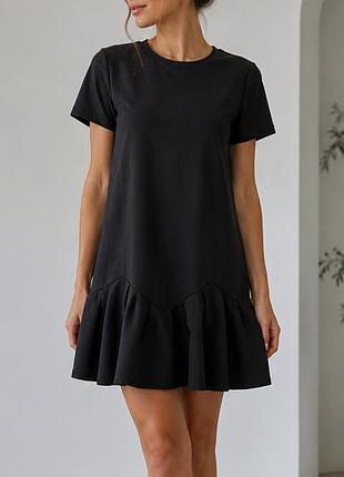 Чёрное платье zara w&b collection.