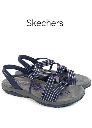 Жіночі сандалії skechers ladies reggae slim stretch slinky navy оригінал