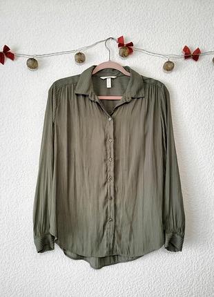 Женская блуза h&amp;m цвета хаки размер s/m
