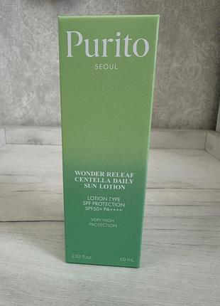 Сонцезахисний лосьйон із центелою purito wonder releaf centella daily sun lotion 60 мл
