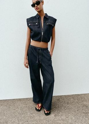 Джинси  wide-leg  zara  розмір m. xl