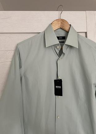 Нова зелена сорочка hugo boss, розмір 38 (15), з етикетками. продам оригінальну чоловічу сорочку hugo boss slim fit.  нова, з оригінальними бірками.
