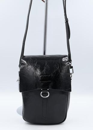 Сумка жіноча шкіряна leather hw-9813 black