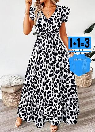 🥰 довга сукня в леопардовий принт shein l