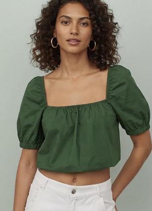 Топ блуза блузка коротка бавовняна h&m