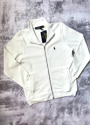 Polo ralph lauren олімпійка чоловіча біла кофта на блискавці тринитка s m l xl