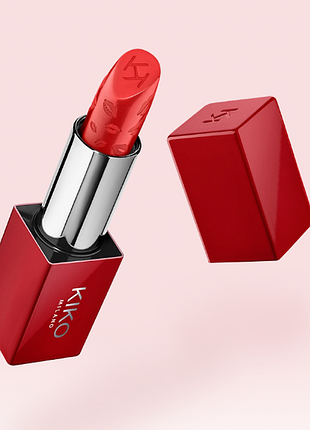 Сяюча помада для губ kiko milano flirt alert heartstopper shiny lipstick - 04 heartbreaker red (000278-04)