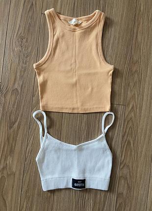 Топ в рубчик bershka, розмір xs. ціна вказана за 2 штуки.