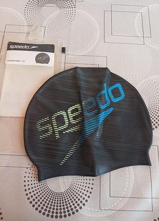 Шапочка для плавання speedo slogan print cap, силіконова