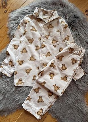 Гарна якісна піжама з ведмедиками на дівчинку 5/6р m&s collection