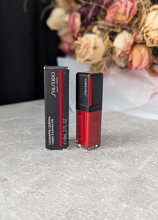 Shiseido lacquerink блиск для губ scarlet glare 307