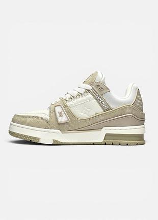 Женские кроссовки l. v. trainer 
beige white