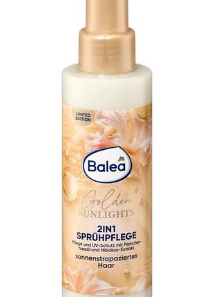 Двухфазный солнцезащитный спрей-уход для волос balea 2in1 sprühpflege golden sunlights (150 мл).