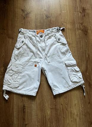 Чоловічі білі бавовняні карго шорти з кишенями superdry