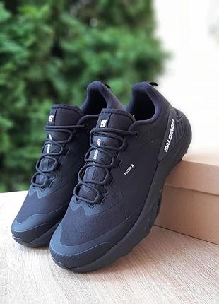 Чоловічі якісні та стильні кросівки salomon genesis gore-tex чорні з білим
