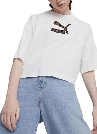 Футболка puma с лого, бокси фит