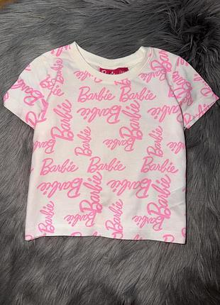 Ідеальна стильна бавовняна футболка з логотипом barbie на дівчинку 3/4р primark