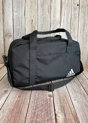 Спортивна чорна фітнес сумка adidas, сумка в спортзал для тренувань адідас