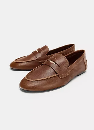 Zara лоферы кожаные 39р