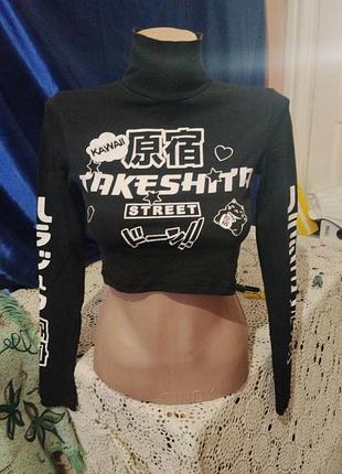 Черный топ кроп