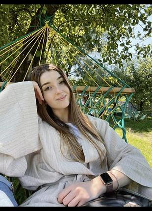 Лляний костюм з кімоно