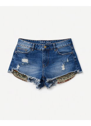 Джинсовые шорты женские denim co mini short рваные синие размер 38 m короткие