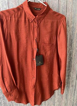 Нова жіноча коричнева сорочка massimo dutti, розмір s (36),тонка віскоза