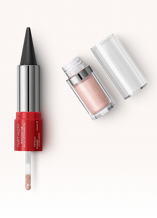 Двосторонній каял та рідкі тіні для повік flirt alert eyes don't lie kajal & eyeshadow - 01 black & dusted gold (000280-01)