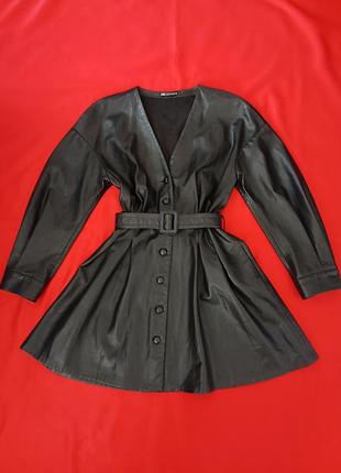 Платье из экокожи утепленное zara