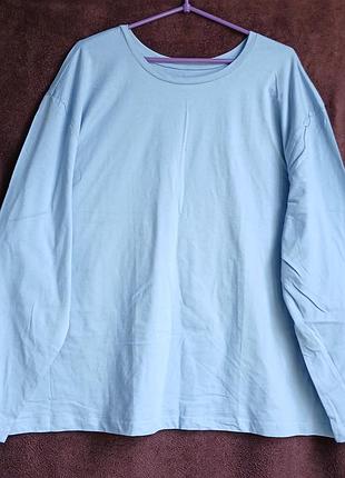 Лонглослив женский, голубой, 3xl, eur 54-56,  батл