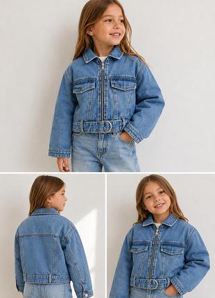Крута утеплена джинсова куртка на дівчинку від zara