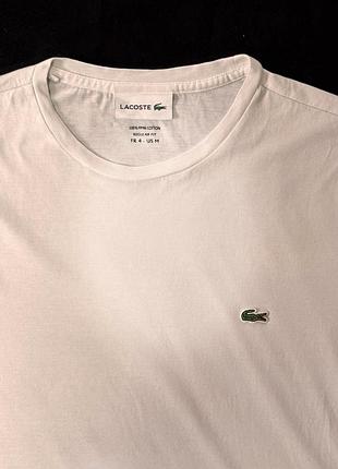 Lacoste оригінальна базова футболка біла | fr 4 / us m