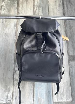 Рюкзак coach чорний шкіряний 37х27х16 см у гарному стані