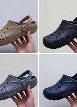 Мужские шлепаные сабо crocs baya classic синие,серые, кайот,черные