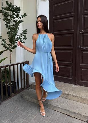 ⭐⭐⭐⭐⭐ 
гофрированное платье миди с волнистым подолом 🌸 a257