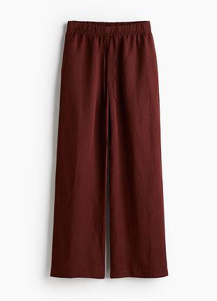 Прямые широкие брюки из смеси льна от h&amp;m