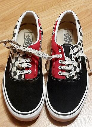 Кеды vans era (japanese type)натуральная замша + текстиль стелька 28/28,5 см. 
black checkerboard/ red