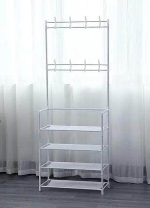 Вешалка напольная с крючками и полками для обуви 154x60x29,5 см